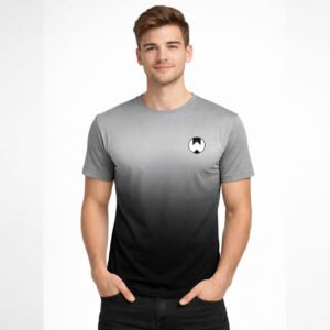 Men's Casual Gradient T-Shirt ( Grey & Black )